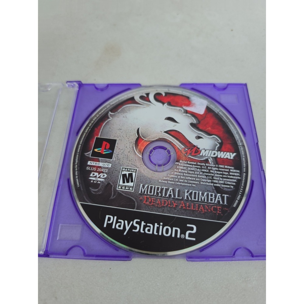 Mortal Kombat Deadly Alliance PS2 PlayStation 2‎ Disc Only Scratched